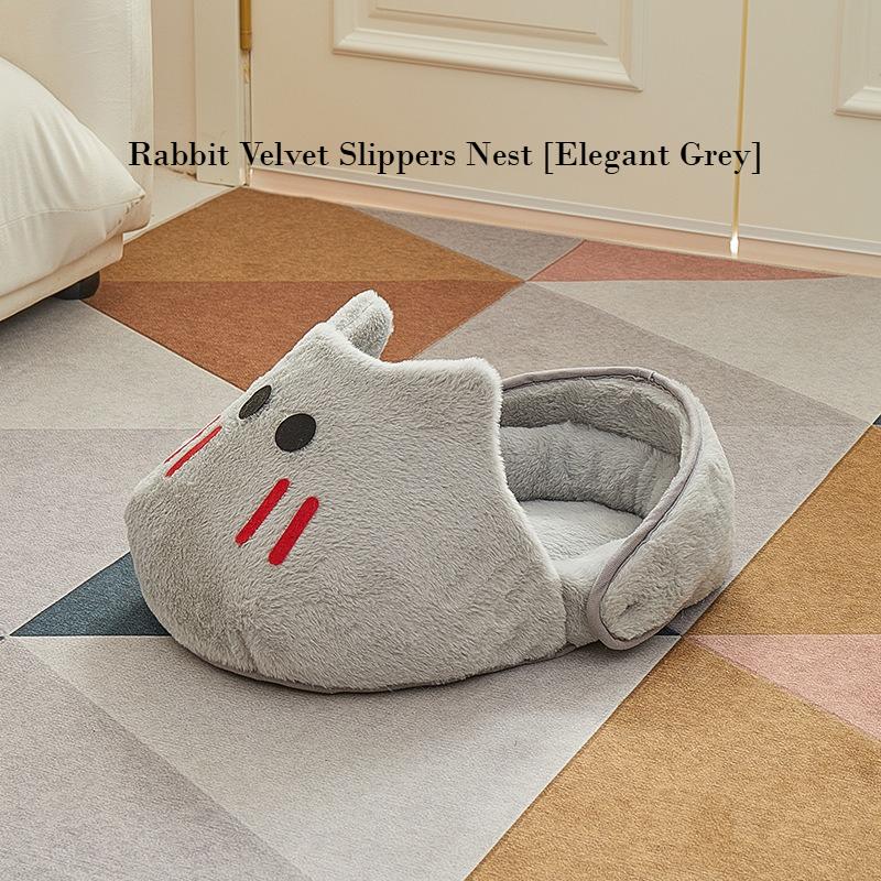 Slippers Cat Kennel Kennel All Seasons Semi-closed Hamster Rabbit Nest Warm Cat Sleeping Bag Cat Bed S