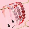 1/3pcs Crystal Heart Headbands for Women Valentine's Day Heart Shaped Hairbands Kids Girls Headband for Party Hair Accessories
