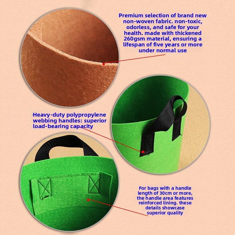 Non-woven Fabric Planting Bags, Thickened Felt Flower Pots, Buckets for Balcony Planting, Planting Bags Nutrient Bags, Transplanting Bags, Flower Pots