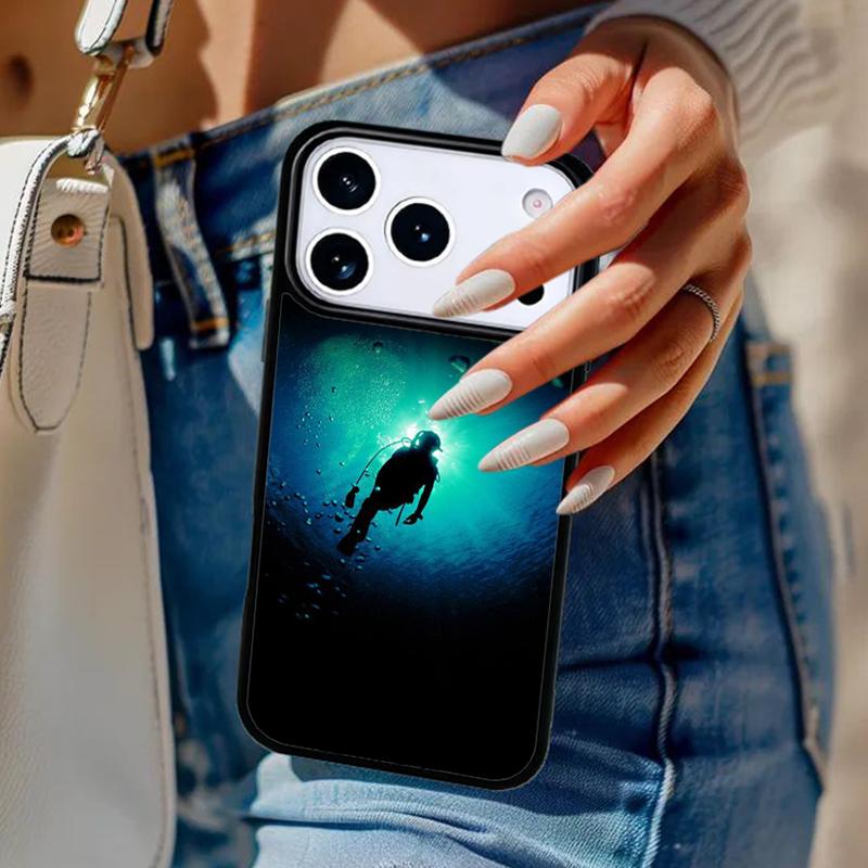 Diver Diving Phone Case For iPhone 17 Air 14 15 13 12 Max Cover For Apple 14 15 16 16e 11 Pro Max Plus