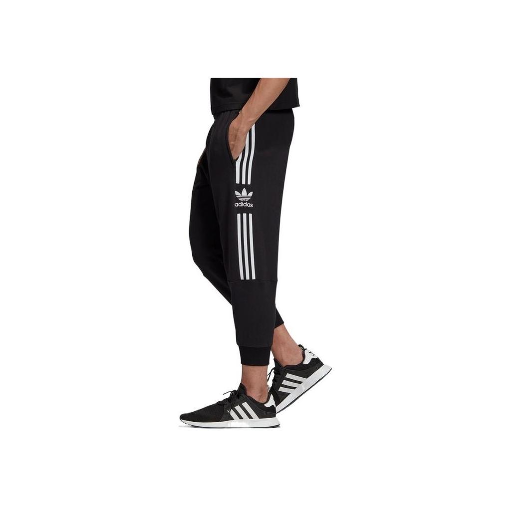 Adidas Originals Trefoil Logo Vintage Sports Printed Cuffed Casual Pants Men Bottoms Black FK9998