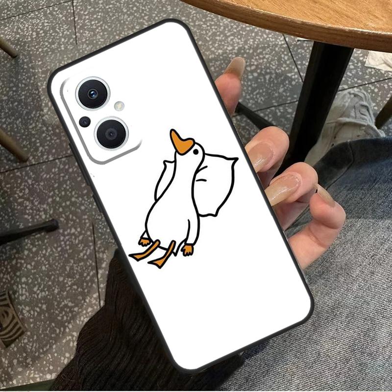 Cartoon Duck Knife For OPPO Reno 11F 12F 13F 14F 8T 10 11 12 13 14 Pro 8 7 Lite OPPO Find X8 X6 X5 X9 Pro Case