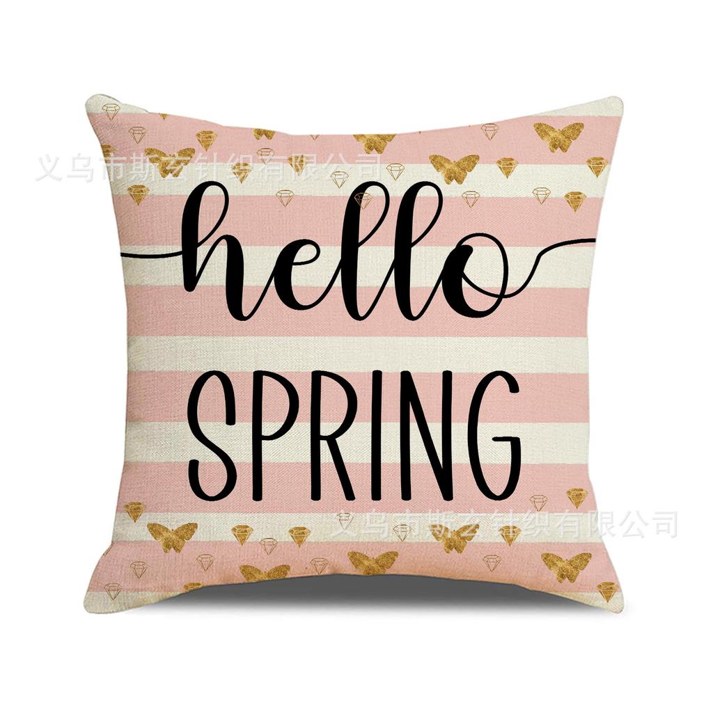 Easter Pillow Happy Bunny Print Decorative Square Combination Pillow Case Versatile Sofa Cushion