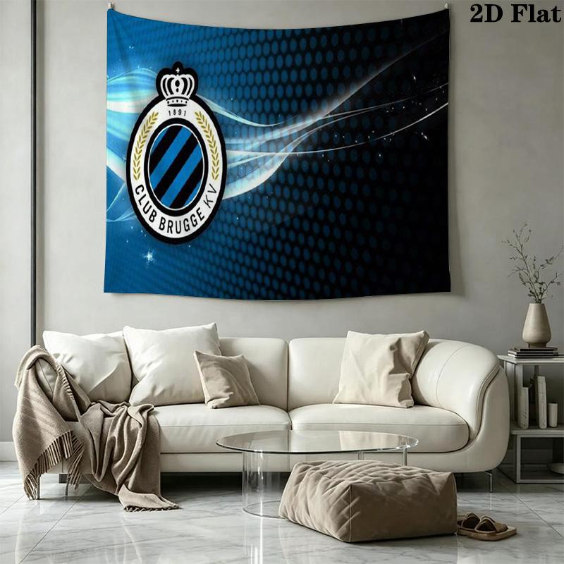 Club Brugge Wall Tapestry Aesthetic Wall Hanging Printed Fabric Blanket Decorative Tapestries for Bedroom Living Room Home Decor