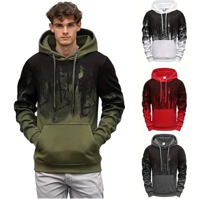 Men Splatter Hoodies Fall Winter Streetwear Outdoor Casual Sports Hooded Sweatshirt Comfort Budget Athleisure Men's Clothes