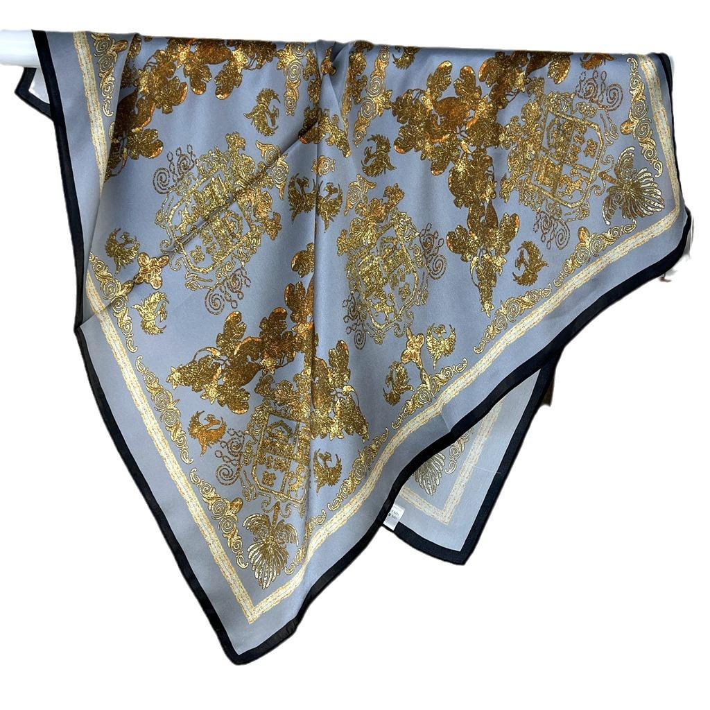 Elegant Temperament Mulberry Silk Silk Scarf Women'S Spring And Autumn Style Foreign Style Versatile 70 Square Scarf Silk Decorative Scarf
