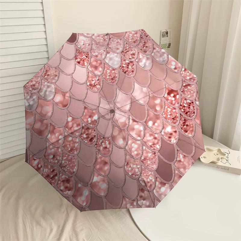 

1PC Rose gold, Scales Umbrella-8-Rib Reinforced, Automatic Open, Lightweight & Durable, Cute Fashion Accessory for Outdoor-T369