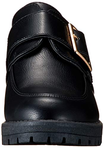 San-A Plus Feminine Monk Strap Shoes, Platform Sole, 5cm Heel, One-Band Buckle, 3583, Women's, Black, Sizes 23.5cm-24.0cm