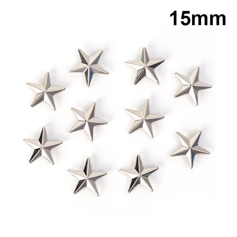 Metal Silver Star Rivets DIY Clothes Shoes Bags Handmade Clothing Accessories Punk Leather Studs Spikes Spots Nails Head Buttons