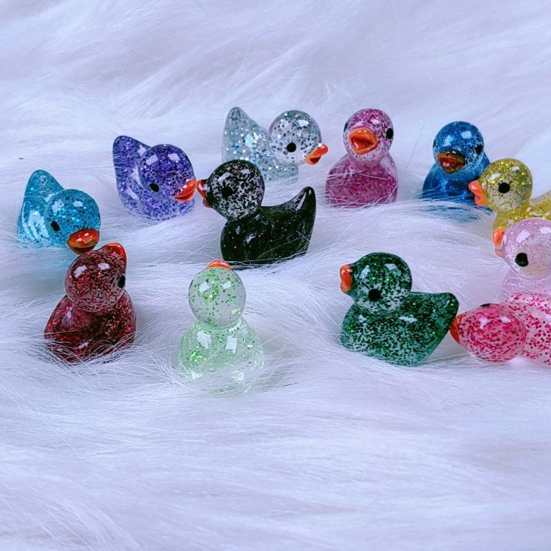 Luminous Sparkling Powder Ducks Moss Micro Landscape Resin Small Ornament Creative DIY Jewelry Accessories