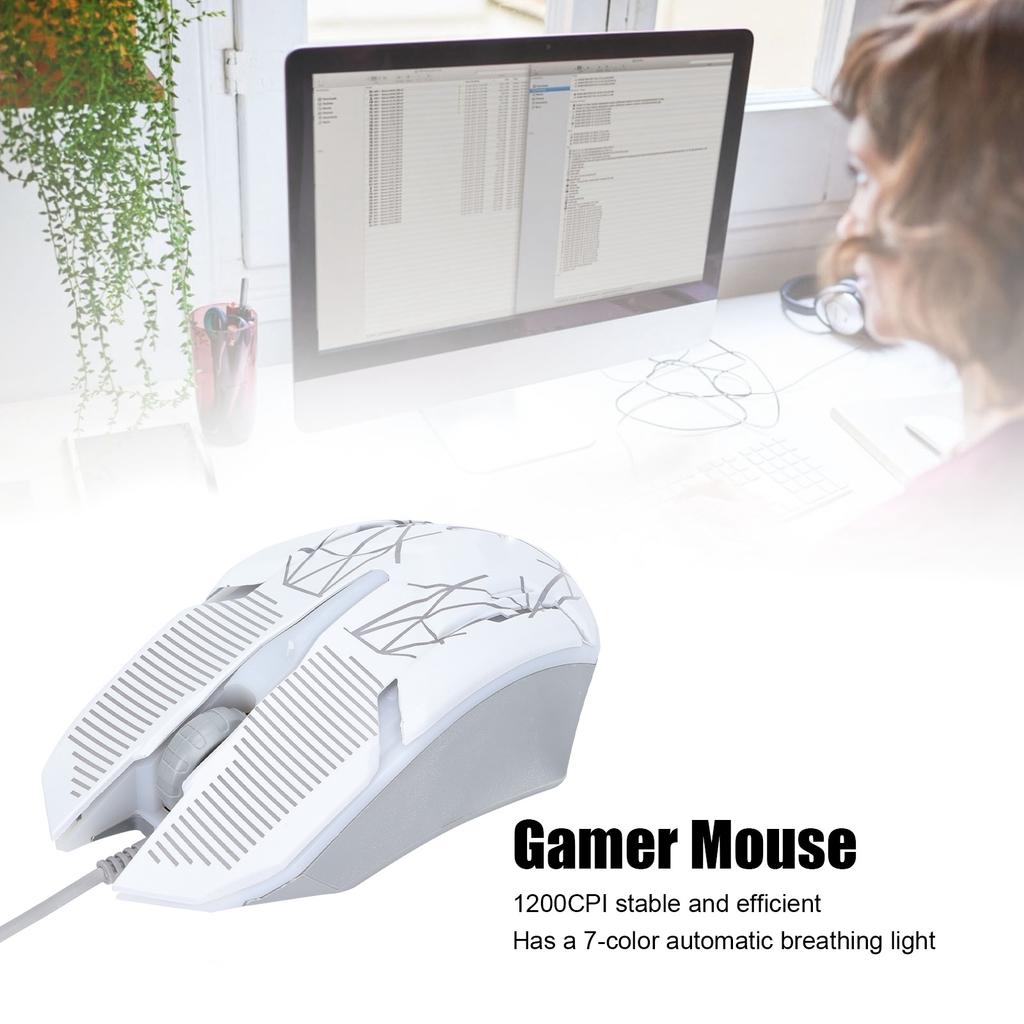 Wired Mouse USB Port Gaming   Business Luminous Optical Computer Accessories