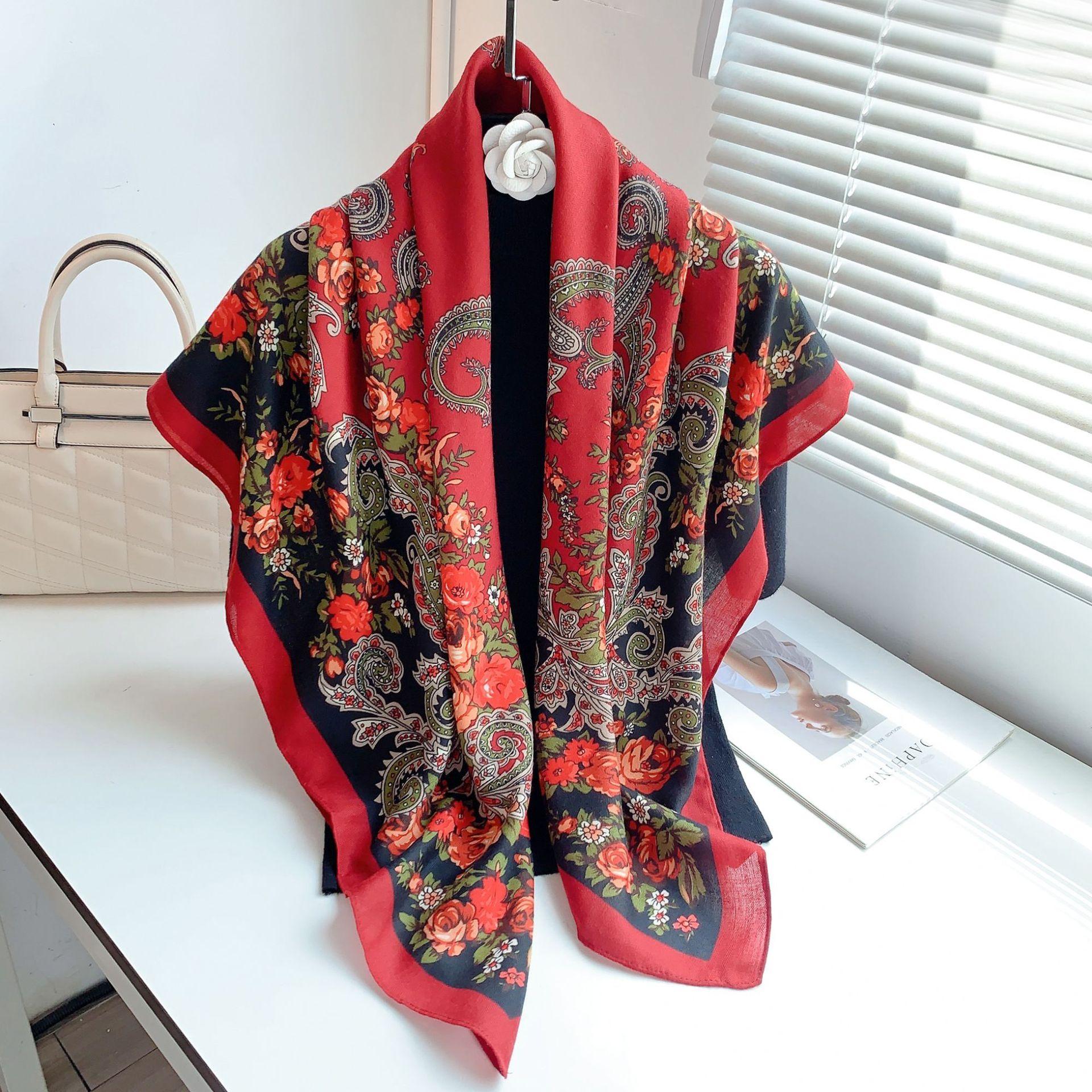 

Shawl women s summer travel photo big scarf thin beach scarf versatile dual-purpose sunscreen silk scarf 110*110cm