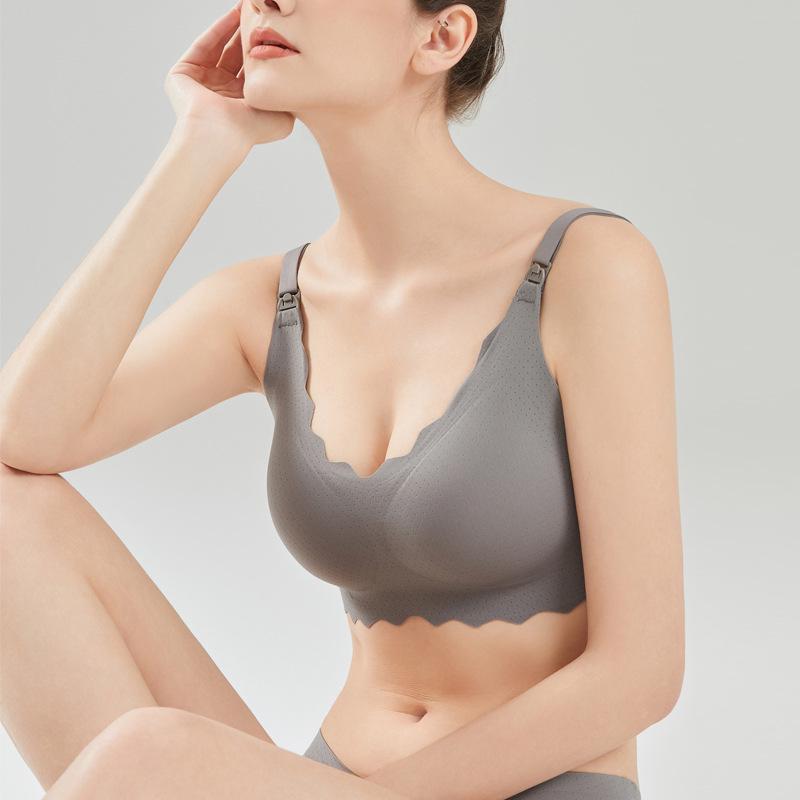 

Дышащий хлопковый бюстгальтер для кормления в стиле майки - Против переполнения и провисания, дородовое белье M