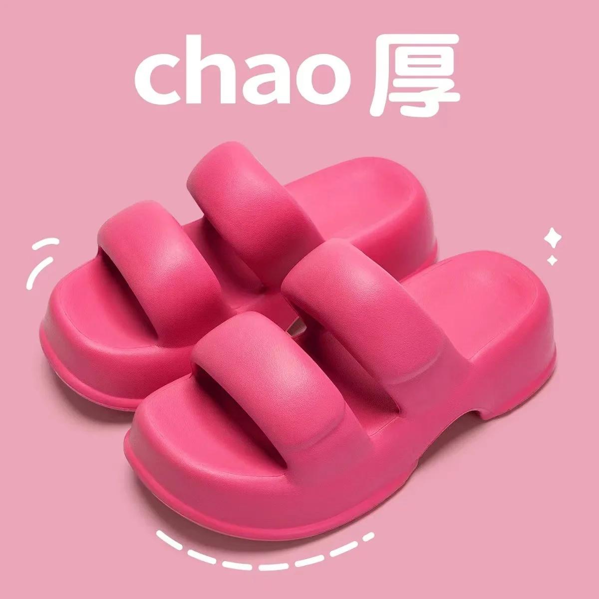 

Heightened Thick Sole Slippers Women Wearing Beach Sandals Outside in Summer 2024 New Network Red High Heel Slippers for Women 36 37 розы красного