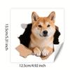 1pc Cute 2D Flat Puppy Sticker Realistic Dog Peeking Design Decal for Car Truck SUV Window and Body Decoration