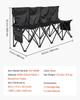 Portable Folding Bench, 4 Seat Foldable Soccer Bench with Side Pockets and Carrying Bag, Lightweight Sideline Seating with Back Rest for Football,