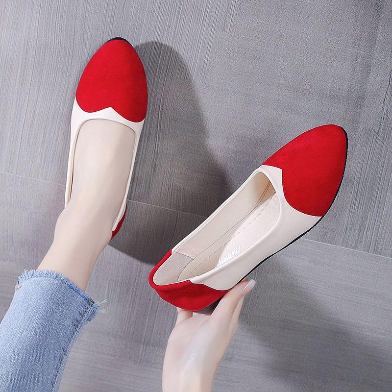 Damen Ballerinas Sommer Spleißfarbe Slipper für Damen 2025 Trend Lässig Bequem Modisch Frühling Jung Schuh Aktion