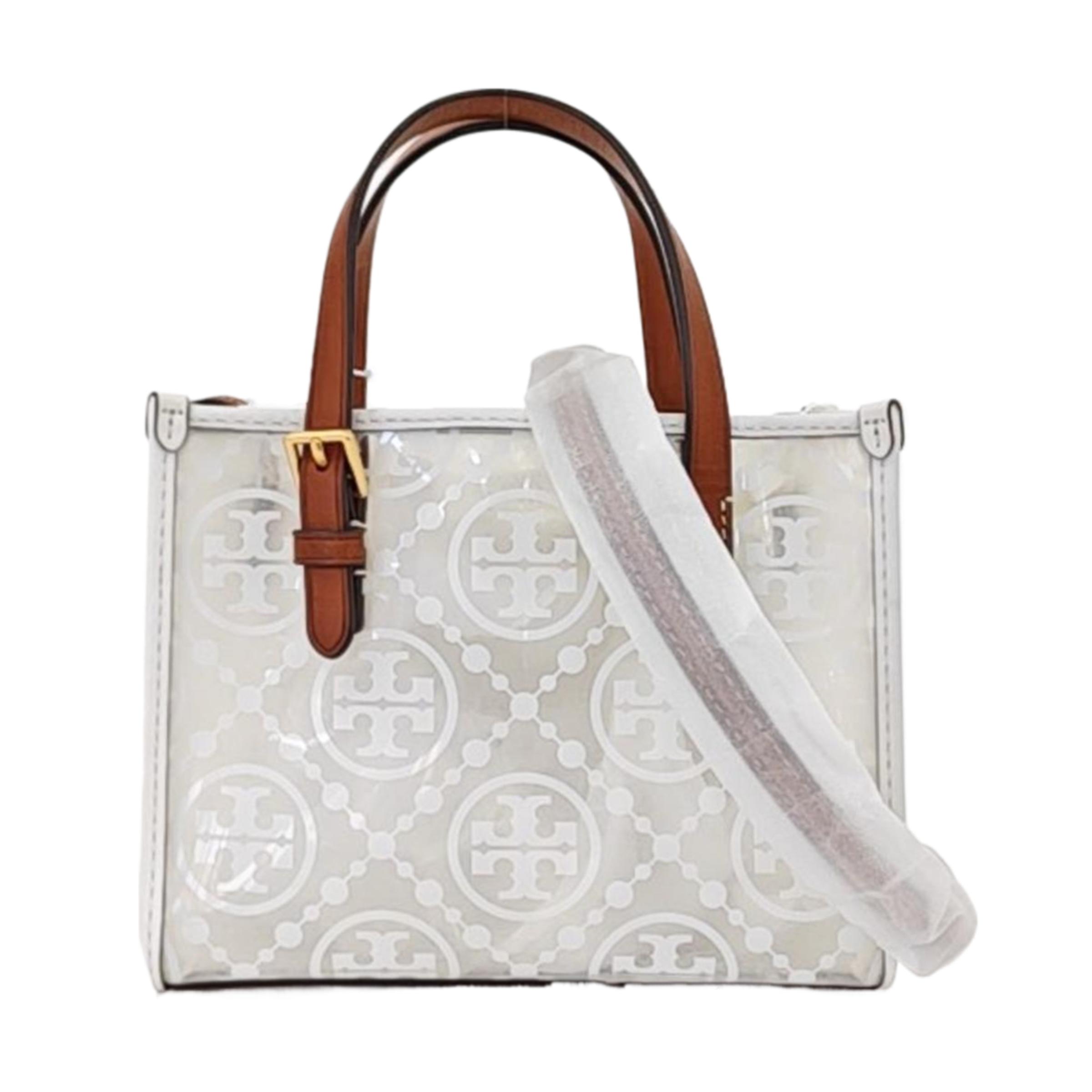 [Pre-Owned] T Monogram Classic Logo Print Leather Trim Mini Tote Bag - Excellent #1U13YLN ONE SIZE