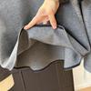 Women's Wool-Blend Two-Piece Color-Block Lapel Half-Zip Hoodie for Early Spring