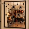 Window Clings Halloween Spider Static Cling, Black Silhouette Glass Wall Sticker, No Residue Self-Adhesive Decal Spooky Decal, Decor for Home