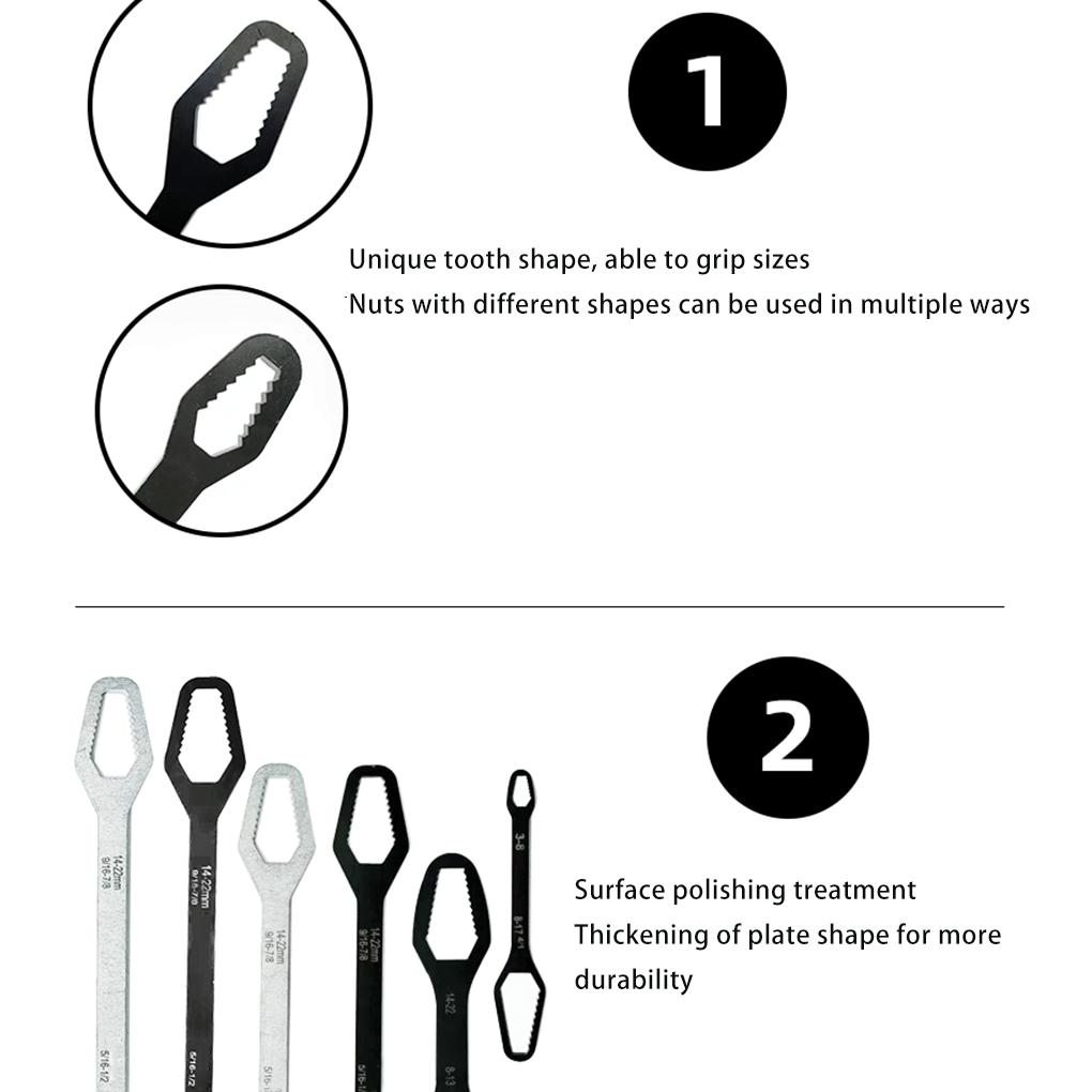 Household Double Head Torx Wrench for 8-22mm Multifunctional Bolts Screws Self-tightening Spanner Car Motorcycle Machine