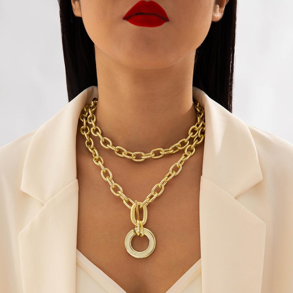Accessories New Chain Metal Necklace Female Sexy Spice Girl Collarbone Chain Two-piece Set Manufacturer Wholesale