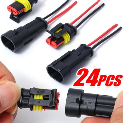 Connettore Auto 2P Impermeabile 2 pin Auto Moto Scooter Marino Impermeabile Connettori Elettrici Maschio Femmina Spine con Filo