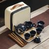 Travel Tea Set, Portable Storage Bag, Creative Ceramic Kung Fu Teapot, Tea Tray, Complete Set of Business Gifts