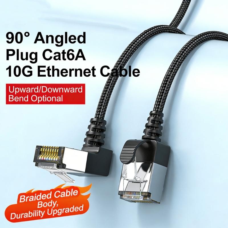 Space Saving Cat6 Ethernet Cable RJ45 10Gpbs Transmission Short Connector for Computer Broadband Router Accessories