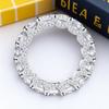 White Zircon Full Stone Wheel Ring Luxury Crystal Small Round Engagement Rings For Women Charm CopperColor Wedding Band Jewelry