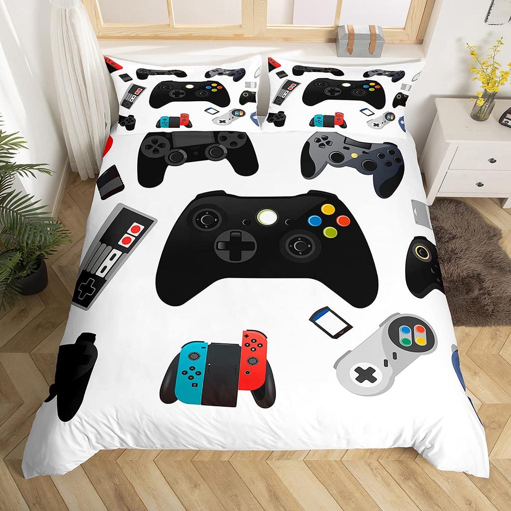Spēļu pults segas pārvalka komplekts Mikrošķiedras Spēlētājs Spēlēšana Džoistiks Segas pārvalks Karaliskā izmēra Bērniem Zēniem Videospēļu Vienguļamās gultas veļas komplekts