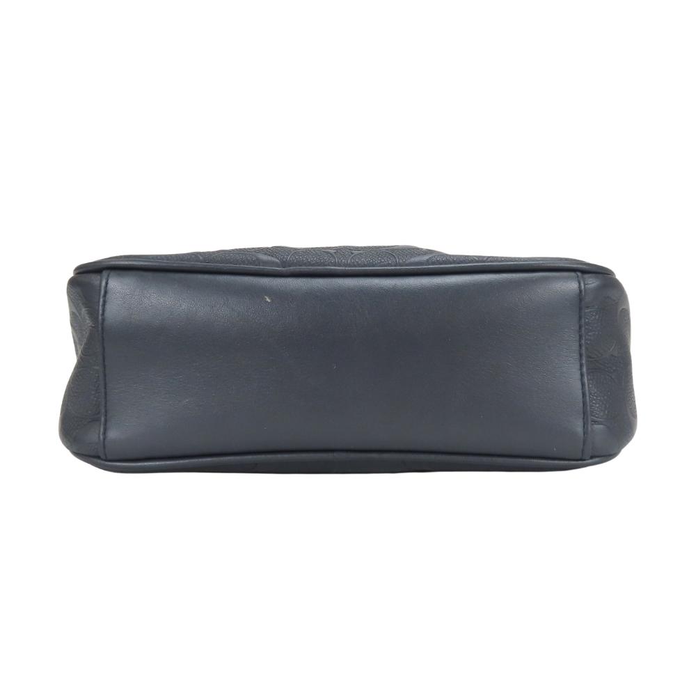 Used COACH Shoulder Bag Signature F11741 Leather Midnight Navy Black