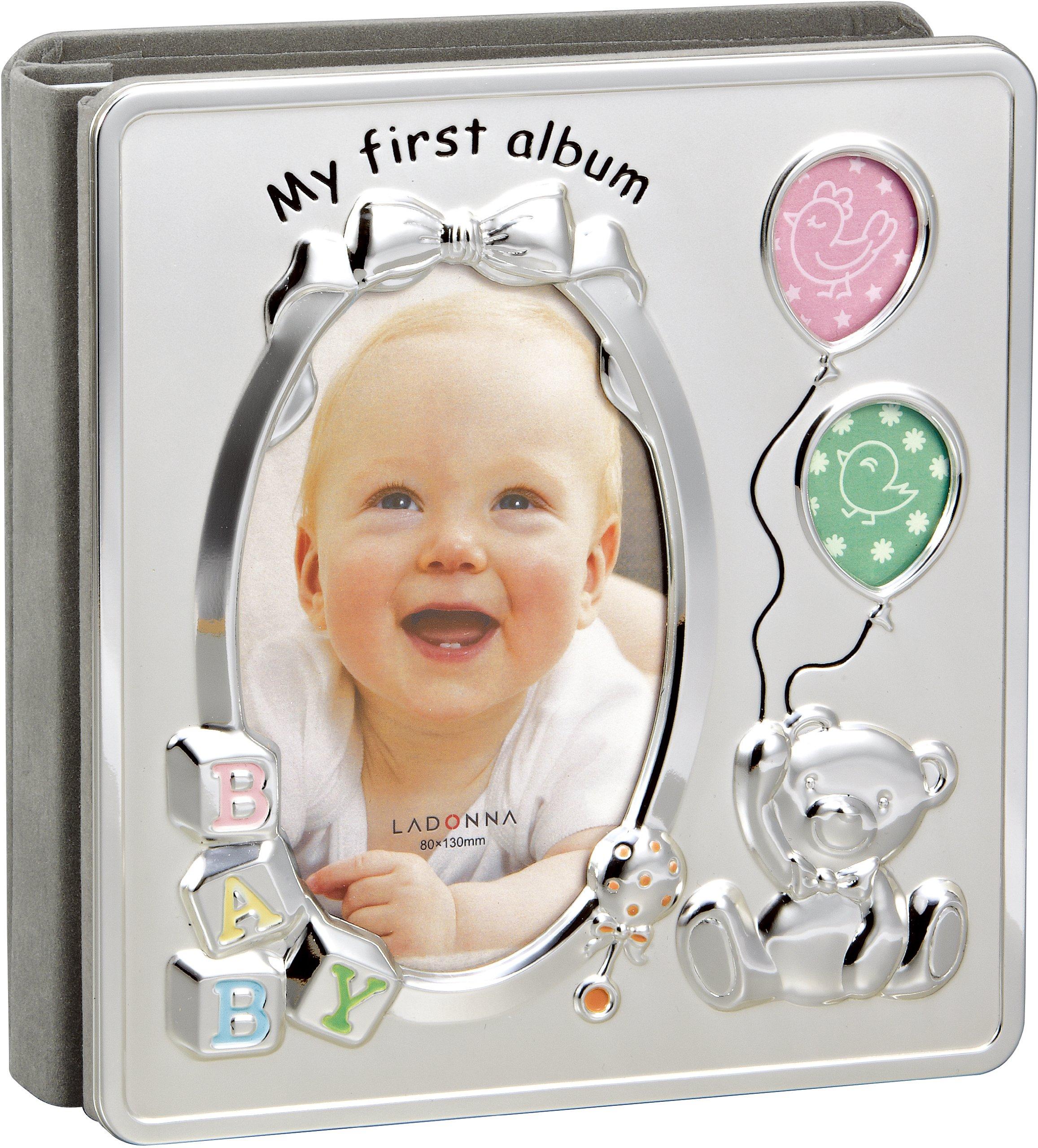 

LADONNA Baby Photo Frame, Silver Album Frame (with Memo) AMB60-30