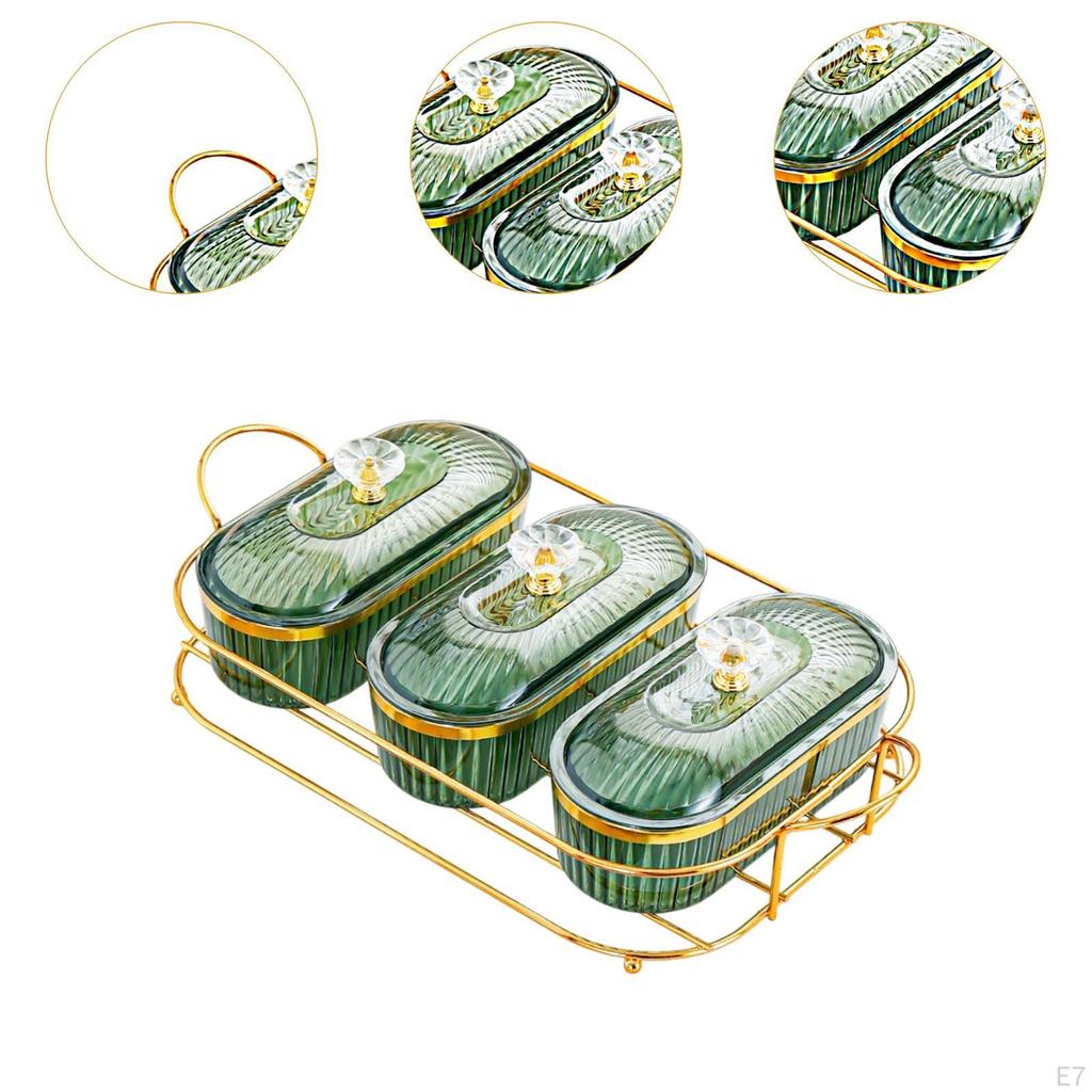 Dried Fruit Bowl with Lid, Snack Tray, Wedding Decoration, Sealed Sugar Bowls, Freshness