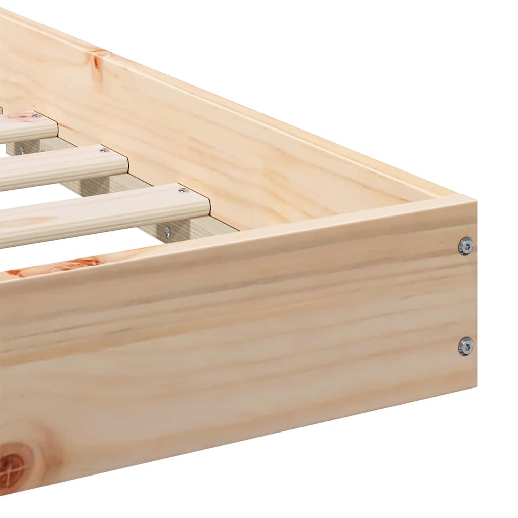 Natural Wooden Bed Frame 80 X 200 Cm Solid Pine Wood