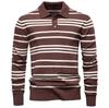Men's Knitted Polo Shirts Long Sleeve Ribbed Textured Polo Shirt Collared Casual Golf Shirts for Men Polo Sweater Button Down Golf Pullover Sweaters