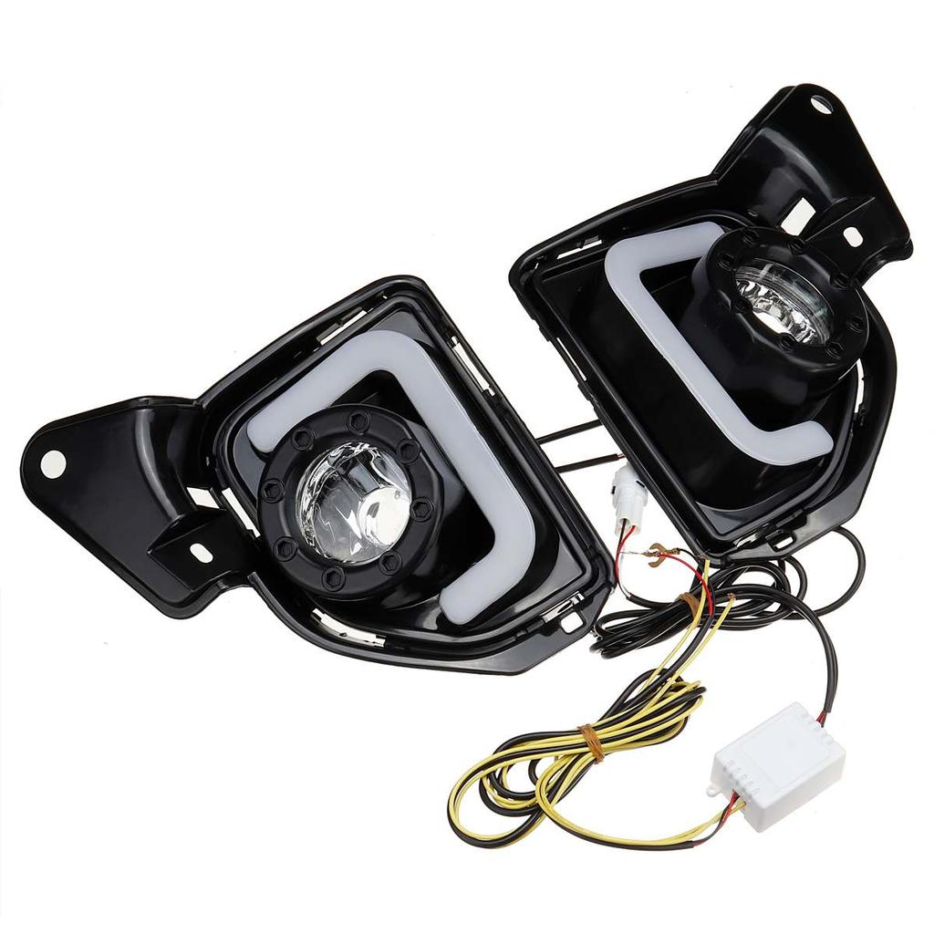 Led DRL Daytime Running Lights Fog Lamp Assembly with H11 Bulbs 6000K~6700K For Toyota Hiace 2014-2018