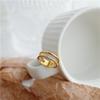 Korean-Style Gold-Plated Double Layer Micro-Paved Diamond Couple Rings for Index Finger - Simple and Fashionable