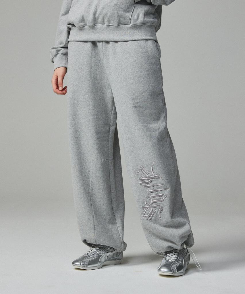 KITTY POTTERY Street Lettering Embroidered Jogger Pants Khaki