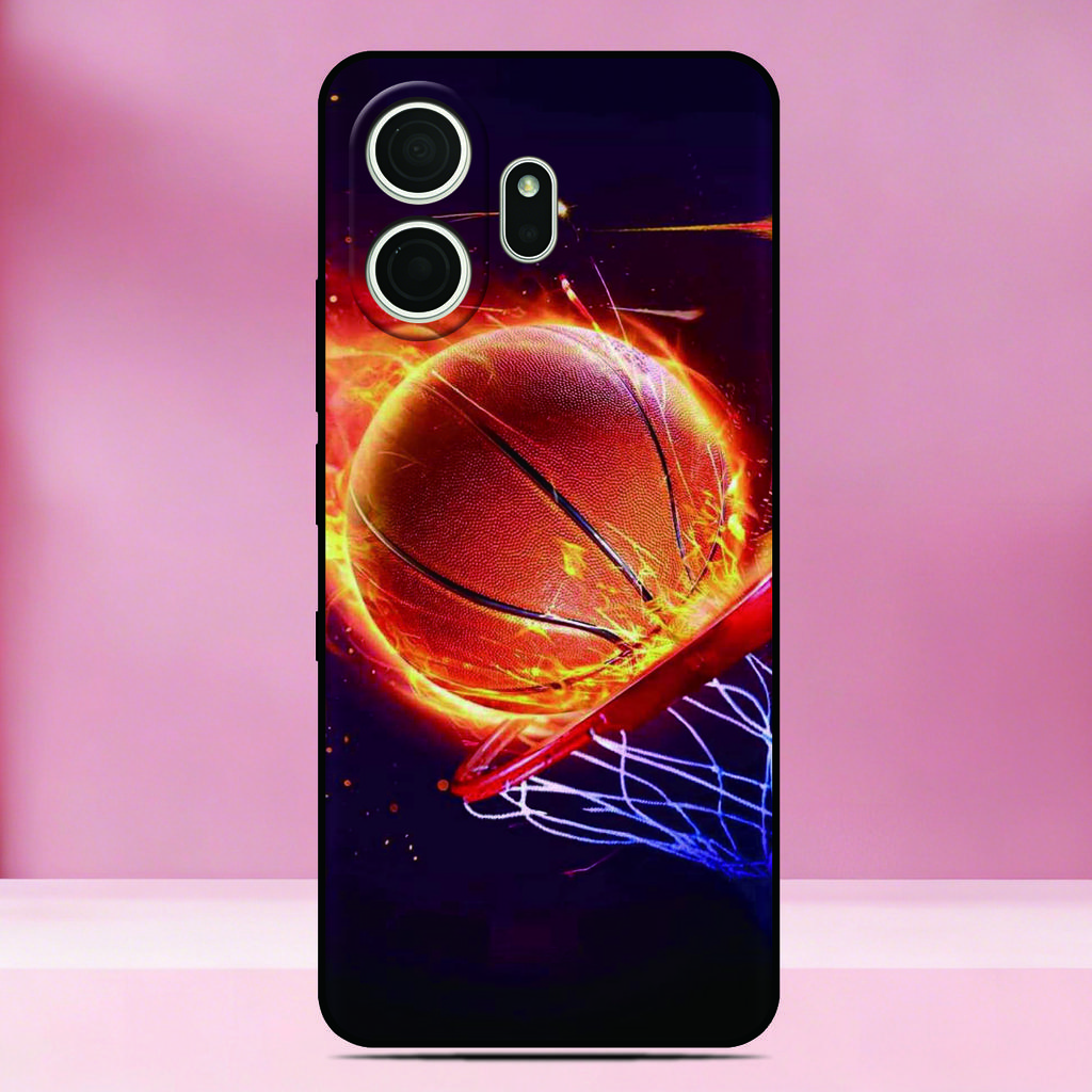 Basketball Sport Phone Case For TCL NxtPaper 70 Pro 5G Painted TPU Black Back Cover Soft Silicone Funda Screen Protector Film
