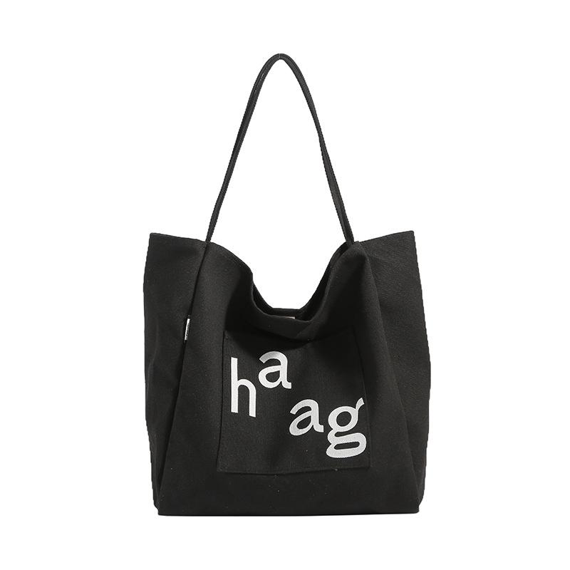 Trendy cool letter canvas bag summer new cool sa lady fashion street shot shoulder bag shopping tote bag