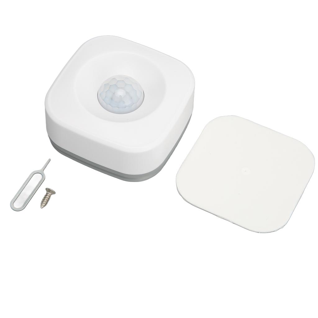 Wireless Motion Detector APP Control Alarm Function Linked PIR Motion Sensor for Living Room Bedroom Balcony White