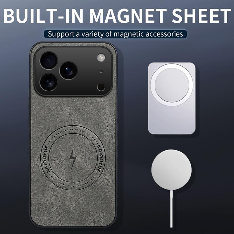 For iPhone 17 Pro Max Case Luxury PU Leather Skin Magnetic Magsafe Protective Back Cover For iPhone 17 Pro 17Air Phone Shell