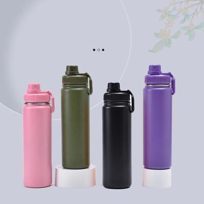 750ml Isolierbecher Edelstahl Sportflasche Amerikanische Wasserflaschen mit Deckel Tragbare Vakuum Auslaufsichere Outdoor Wanderbecher