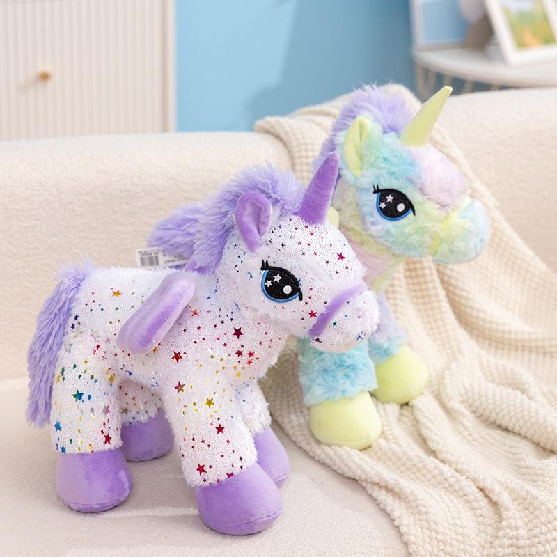 Heliwei Angel Unicorn Plush Toy Horse Doll Pony Pillow Doll Ragdoll Children's Gift