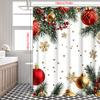 Christmas shower curtain, bathroom letter shower waterproof curtain with 12 hooks, fish shaped home decoration, free delivery