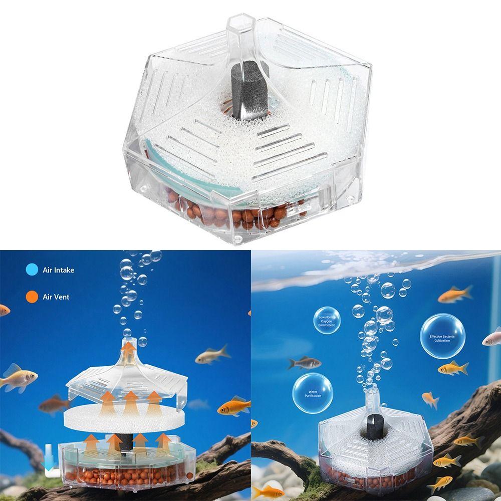 Transparent Aquarium Fish Tank Filter Portable Aquarium Accessories  for Small Aquariums