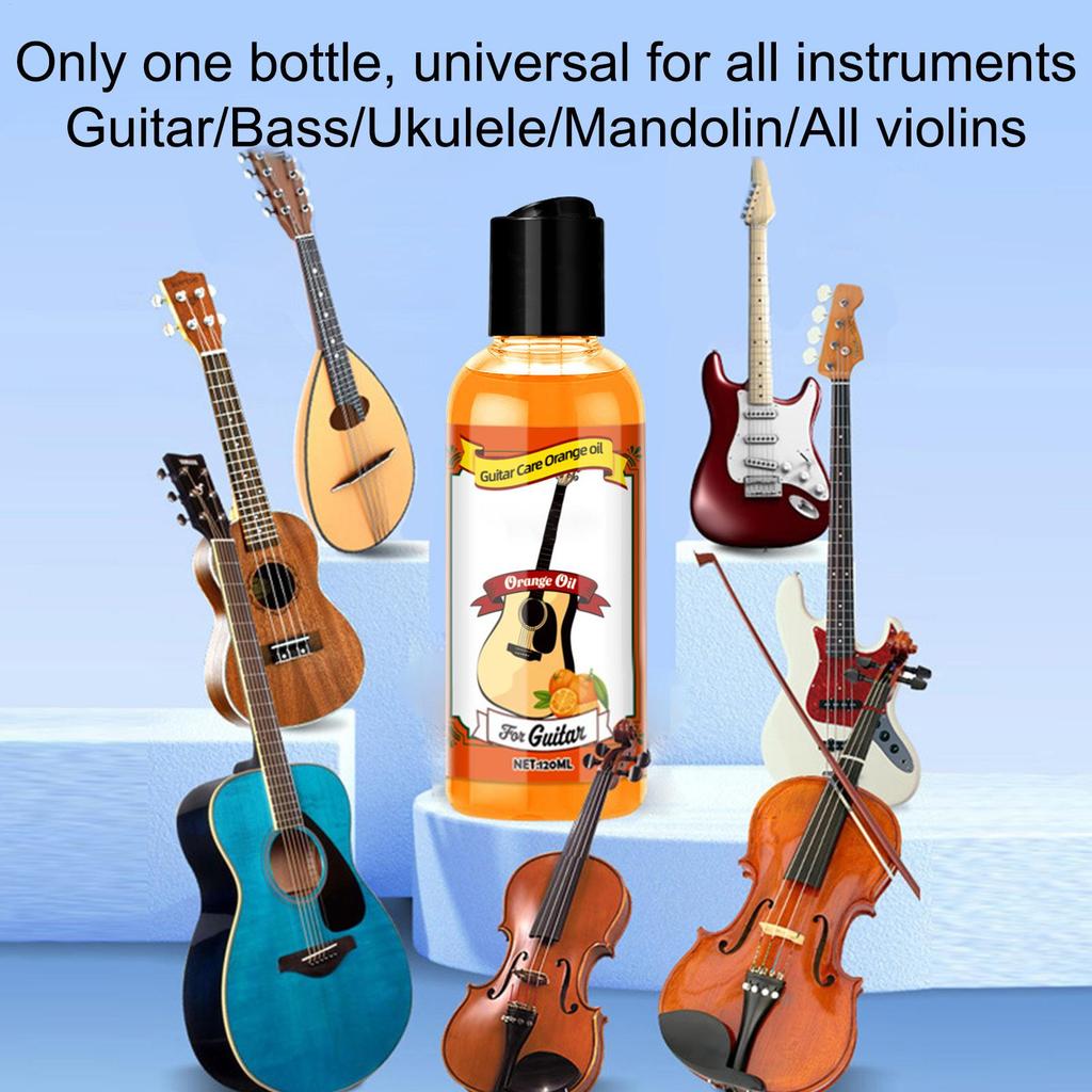 Guitar Care Oil Cleaner Guitar Fretboard Oil Polish Cleaning Kit Portable Guitar Care Oil with Cleaning Cloth Accessories