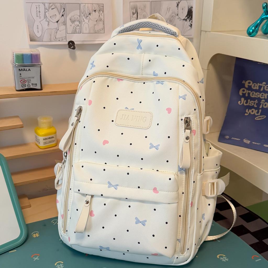 Schoolbag Mori small fresh bow schoolbag female junior high school student cute backpack advanced sense lightweight large capacity backpack