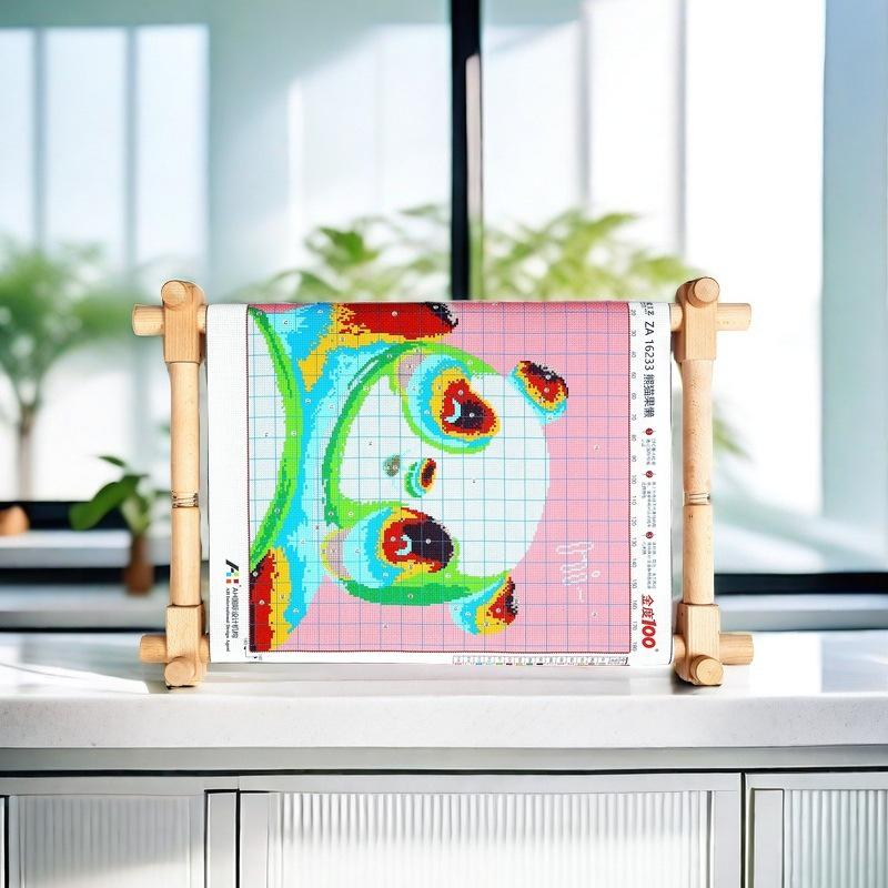 

Adjustable Solid Wood Embroidery Stand with Multifunctional Hoop for Cross-stitch English Version 68x44cm